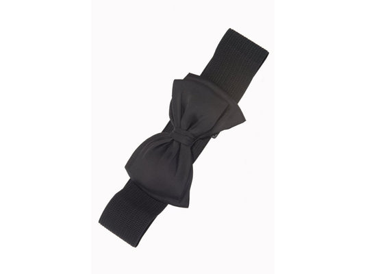 Banned Retro Big Satin Bow Stretch Belt, Size: 2XL