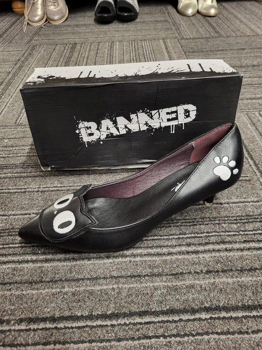 Banned Kitty Face Kitten Heels, Size: 10