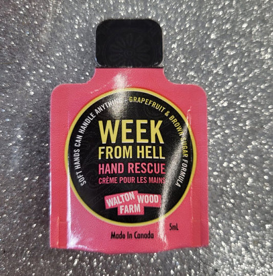 Single Use Sample Size Week From Hell Hand Resuce