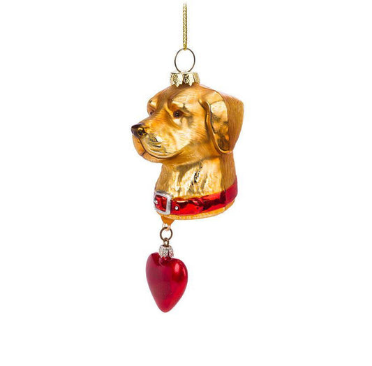 Abbott Golden Dog With Heart Ornament