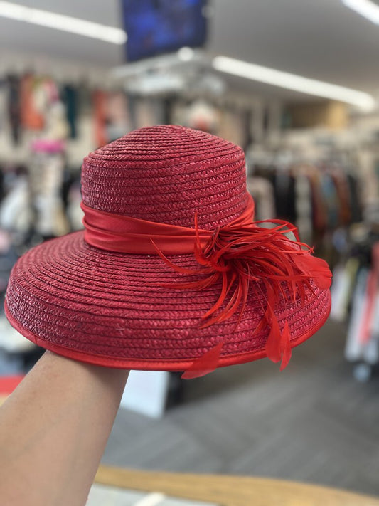 Straw Hat With Feathers