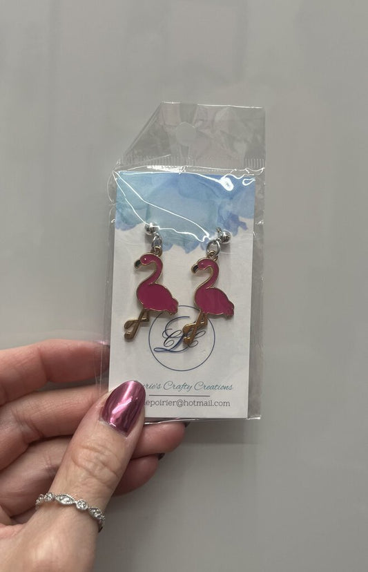 flamingo earrings