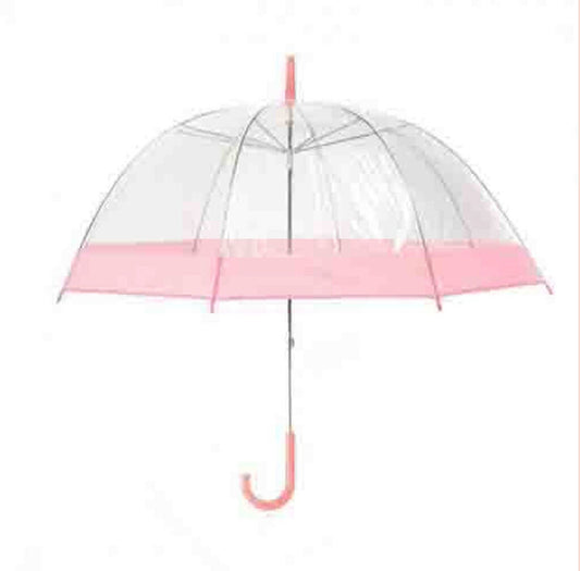 Pink Border Clear Umbrella