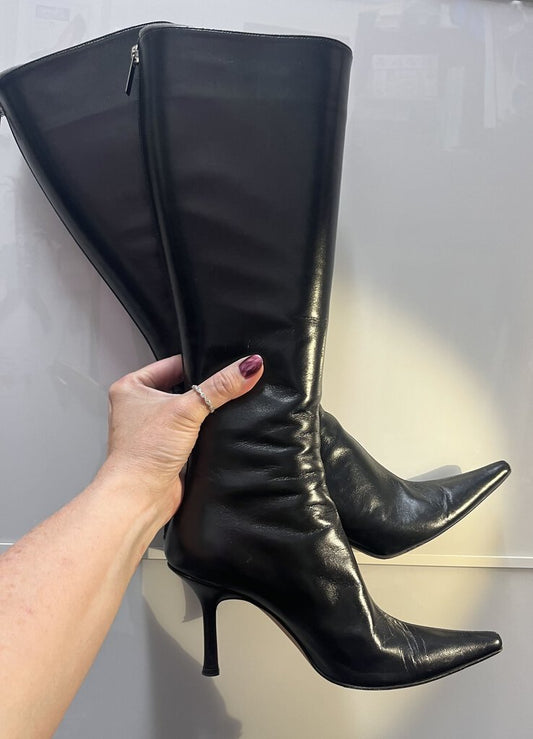 Jimmy Choo Tall Leather Boots - Size 36.5