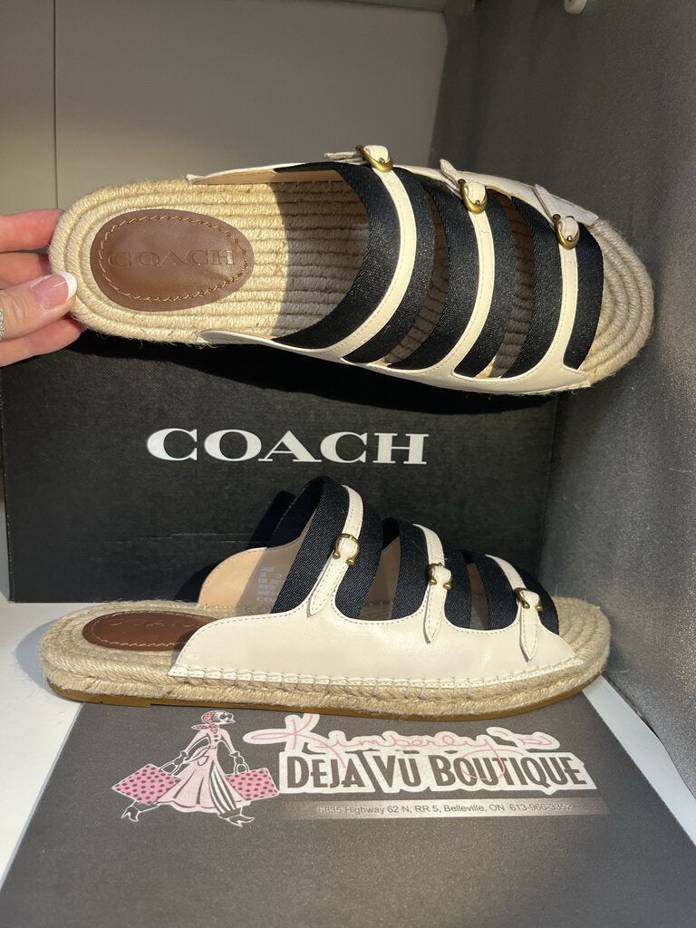 Coach Flat 3 Strap Espadrilles 9.5