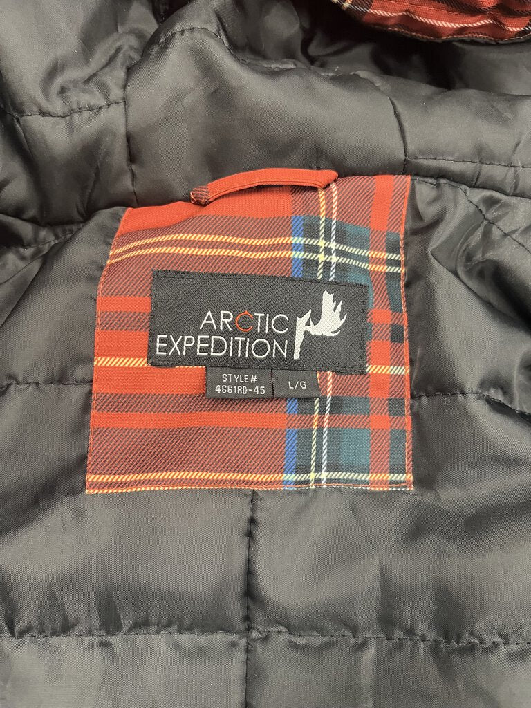 Arctic Expedition Plaid Puffy Coat (L)