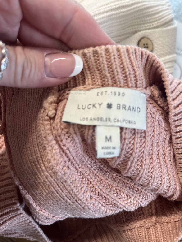 Lucky Brand Cotton Back Button Sweater (M)