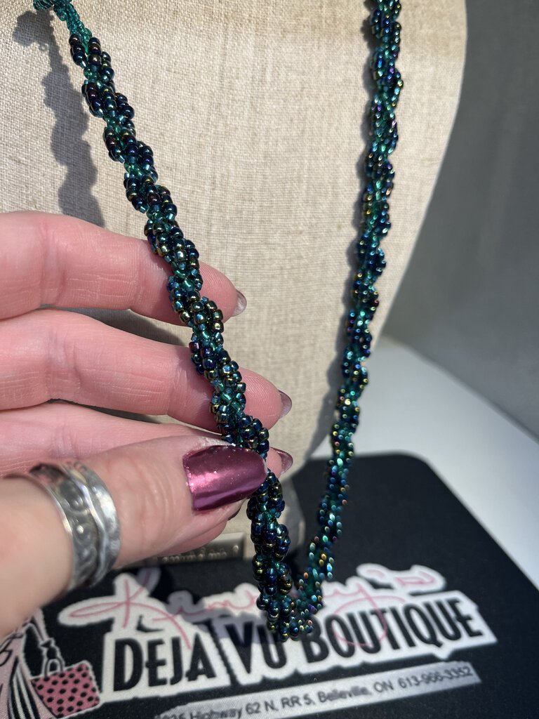 Braided Beaded Necklace 14 inch