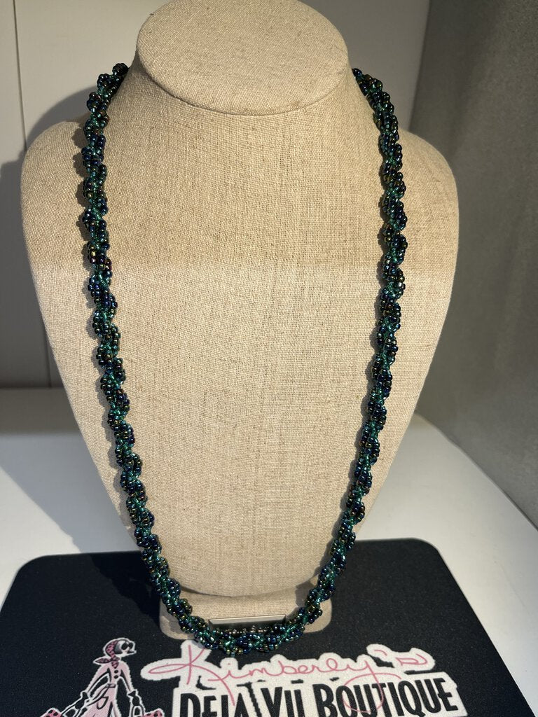 Braided Beaded Necklace 14 inch