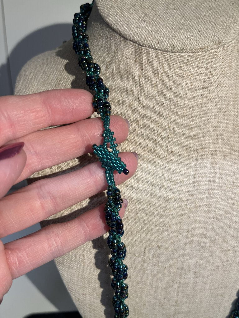 Braided Beaded Necklace 14 inch