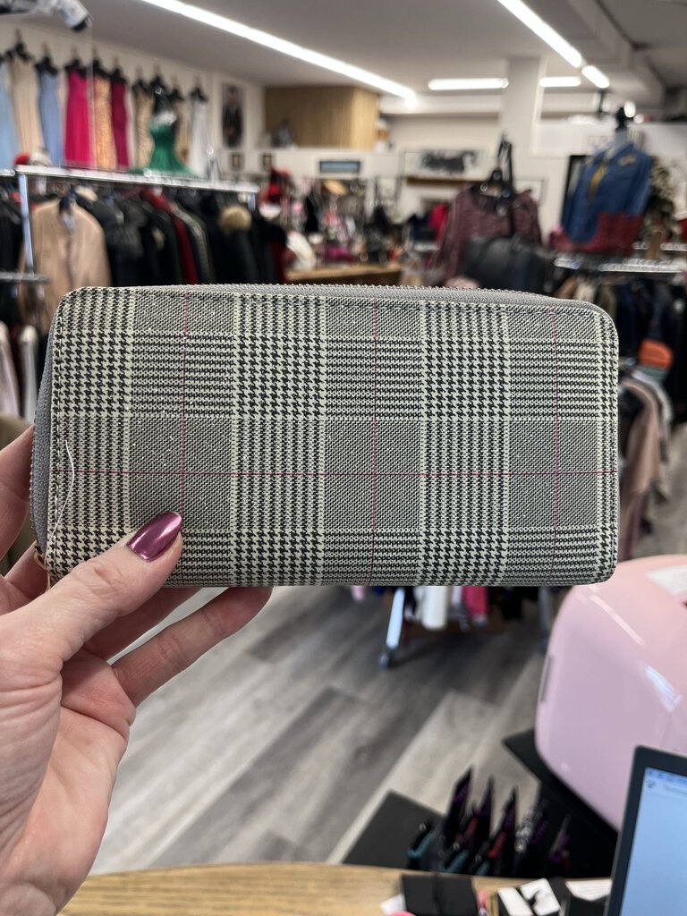 Plaid Sparkle Zip Wallet