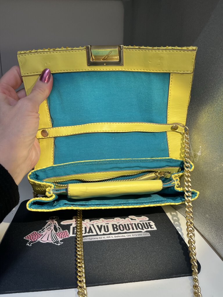 Brian Atwood Yellow Leather Purse