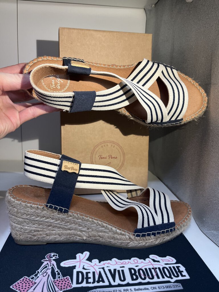 Toni Pons Stripe Espadrille Sandals 39-8