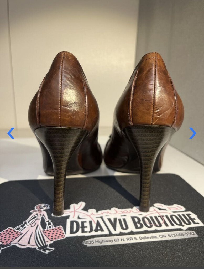 Nine West Brown Leather Heels 7.5