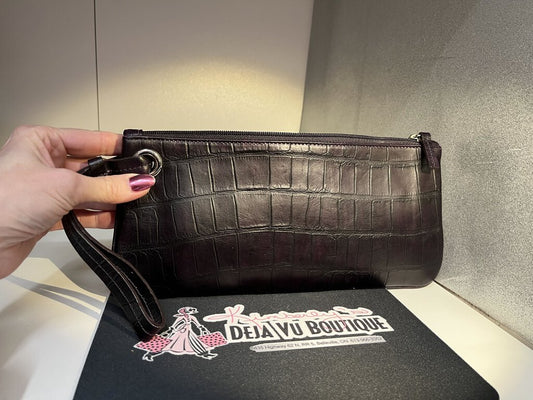 Danier Deep Purple Leather Wristlet