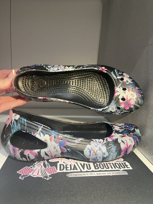 Crocs Floral Flats 8